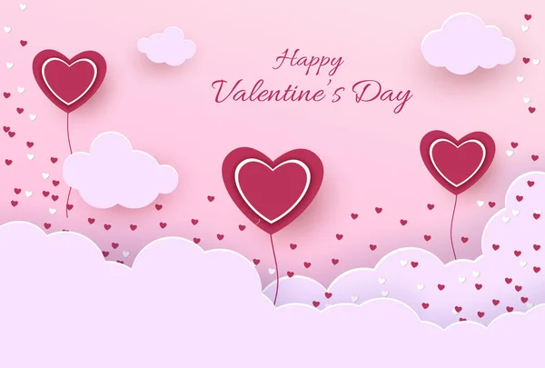 Illustratie Van Liefde Achtergrond Voor Gelukkige Valentijnsdag Kaart Met Harten — Stockvector