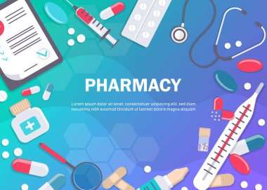 Eczane. Tıbbi cihazlar ve haplarla geçmiş.