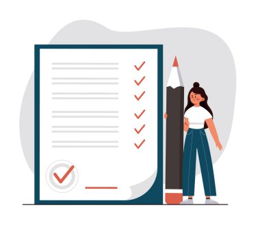 Adam kredi sözleşmesini kontrol edip imzalamak için anlaşma yapıyor. Kalem imzalayan kadın