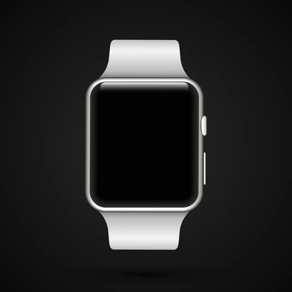 Reloj inteligente realista sobre fondo negro — Vector de stock