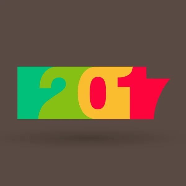 Feliz Año Nuevo 2017 con tendencias de color 2017 — Vector de stock