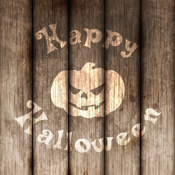 Felice Halloween in legno dipinto sfondo — Vettoriale Stock