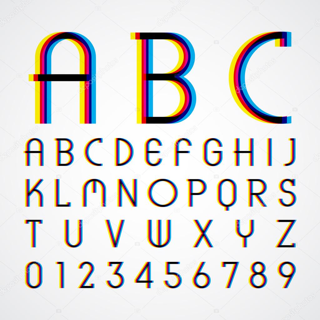 alphabetic fonts and numbers