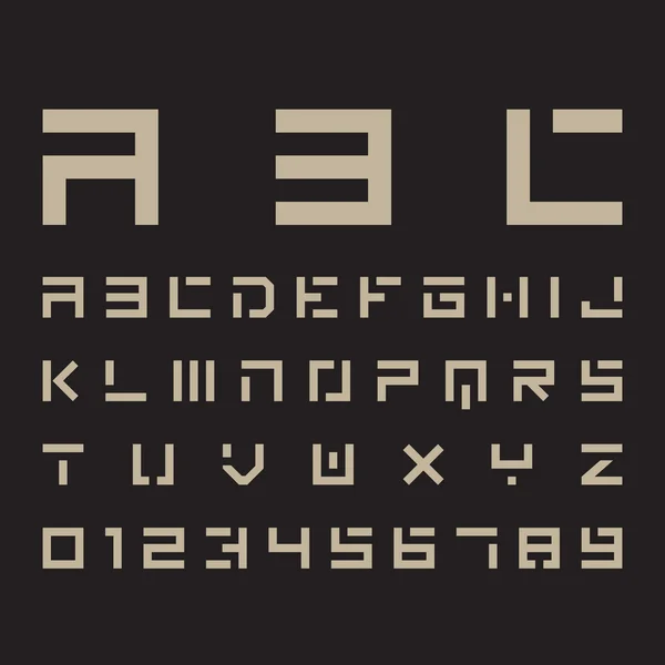 Alfabet lettertype en nummer — Stockvector