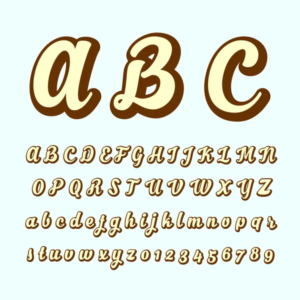 アルファベットのフォントと数 — ストックベクタ