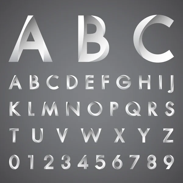 Алфавитные шрифты и числа — стоковый вектор
