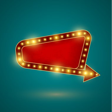 Retro işaret gerçekçi lambaları