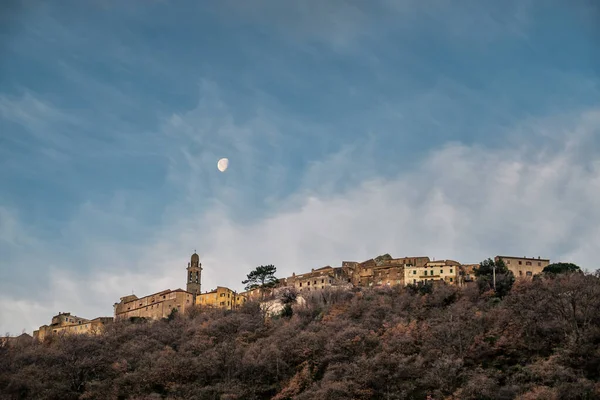 Half Moon Ancient Mountain Village Speloncato Balagne Region Corsica — Stock Photo, Image