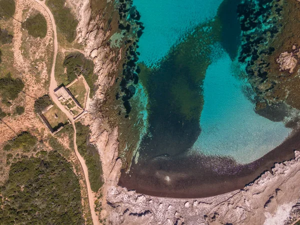 Korsika Nın Balagne Bölgesindeki Revellata Turkuaz Bir Akdeniz Körfezi Plage — Stok fotoğraf