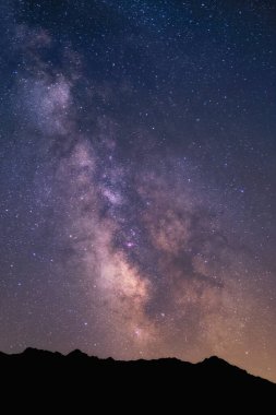 Milky Way over the mountains of Monte San Parteo and Monte Grosso in the Balagne region of Corsica