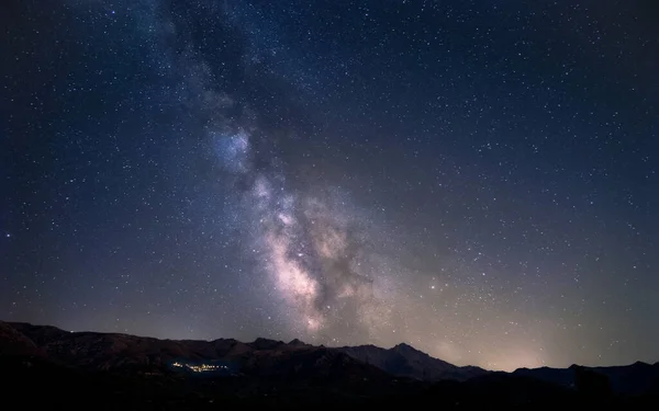 Milky Way Mountains Monte San Parteo Monte Grosso Balagne Region — Fotografia de Stock