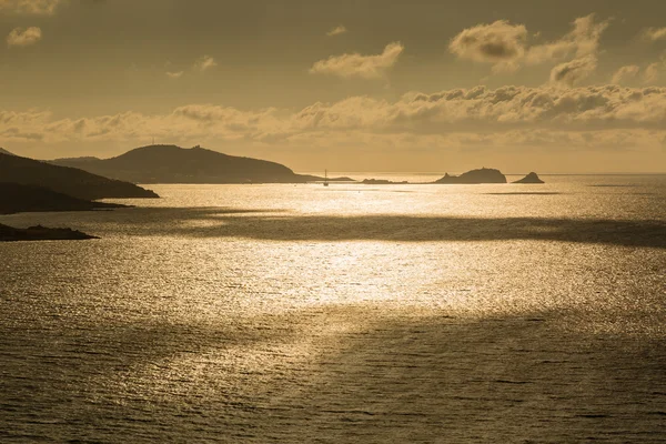 Słońce wieczór nad ile rousse na Korsyce — Zdjęcie stockowe