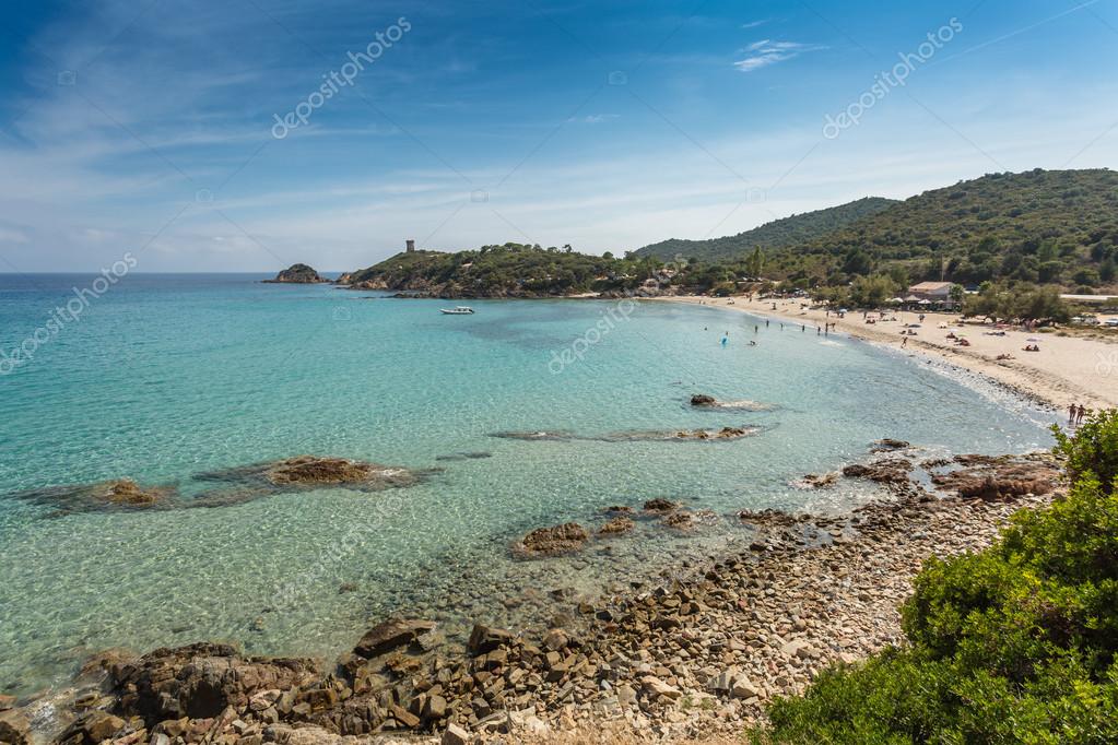 Plage De Fautea Sur La Côte Orientale De La Corse