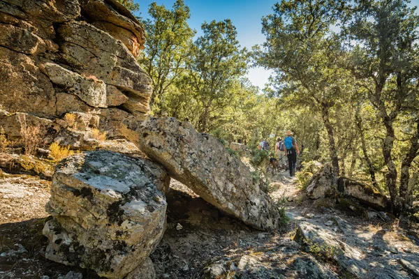 Walkers on the Scala de Santa Regina near Corscia in Corsica — Stock Photo, Image