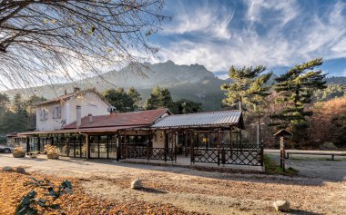 Corsica'deki / daki Gare de Vizzavona tren istasyonu