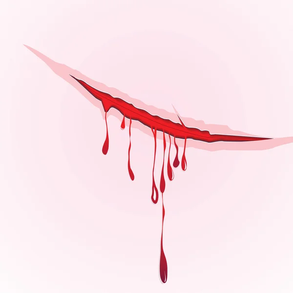 Claws kras bloed druppels achtergrond. Vectorillustratie schade. — Stockvector