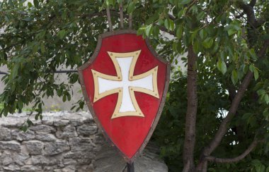 Eski templar kalkan şövalye ekipman fotoğraf
