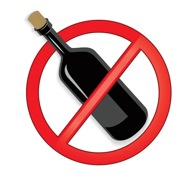 Nenhum vetor de sinal de álcool no fundo branco . — Vetor de Stock