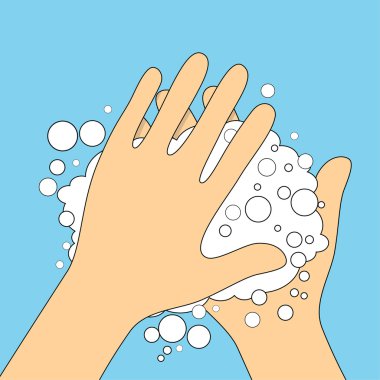 El yıkama temiz su köpük