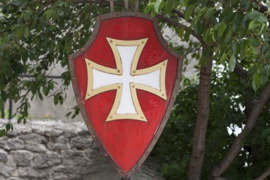 Eski templar kalkan şövalye ekipman fotoğraf