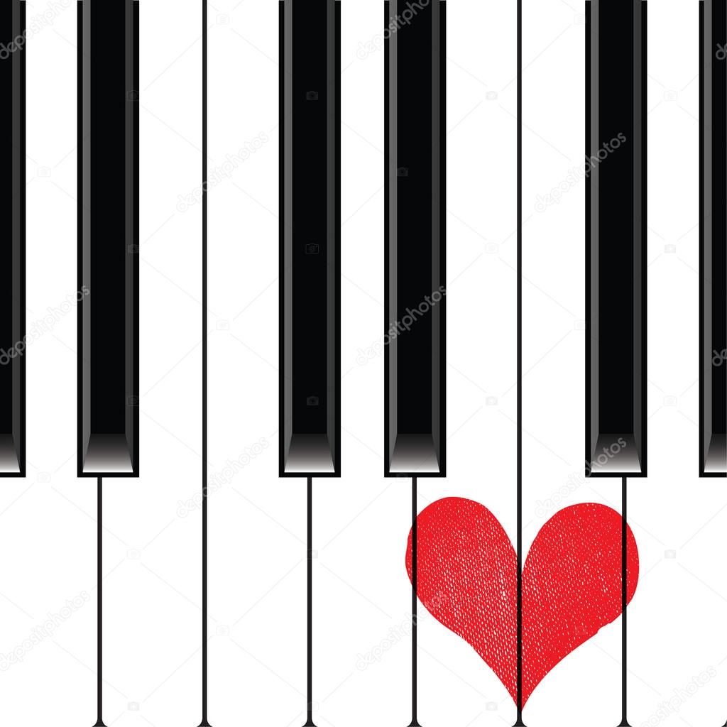 Heart love music piano