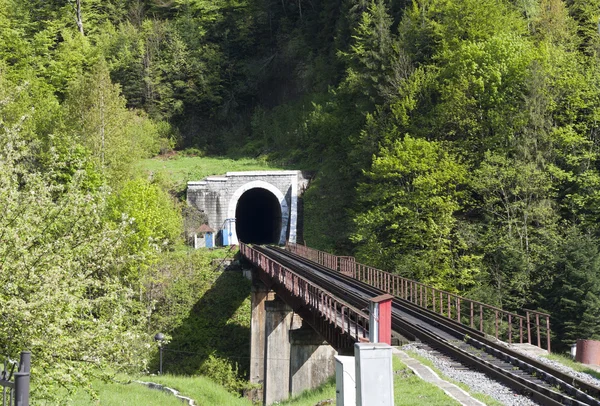 Túnel de tijolo velho nas montanhas foto — Fotografia de Stock