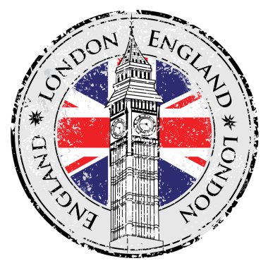 Rubber grunge stamp London Great Britain clipart