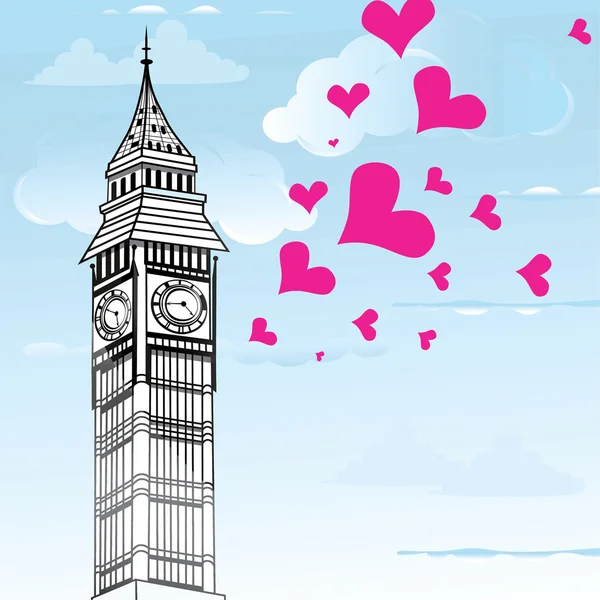 Eu te amo London Poster Design — Vetor de Stock