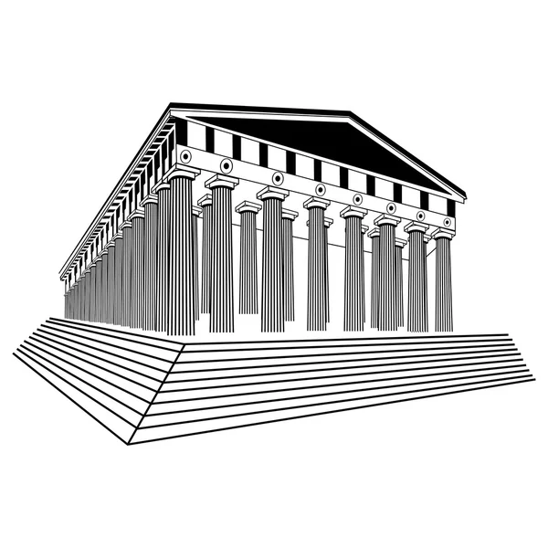 希腊帕台农神庙素描矢量 — 图库矢量图片