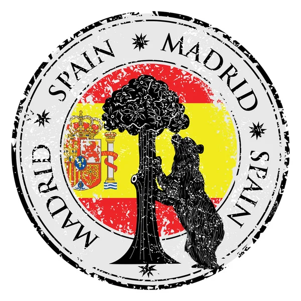 Symbol Madrids - Statue des Bären und Erdbeerbaumvektors — Stockvektor