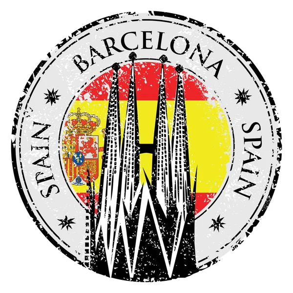 Sello de goma grunge de Barcelona, España, vector — Archivo Imágenes Vectoriales