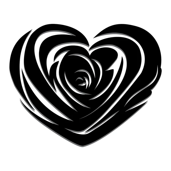 Vector rose heart — Stock Vector