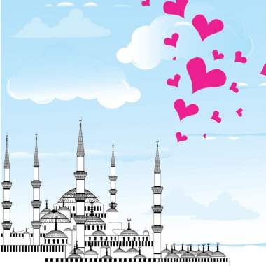 Ben aşk Istanbul tasarlamak vektör