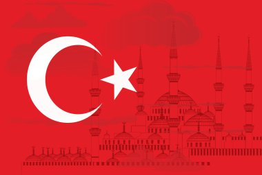 Türkiye'nin sembolü ile Sultanahmet Camii vektör