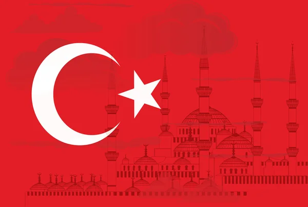ブルー モスク ベクトルとトルコのシンボル — ストックベクタ