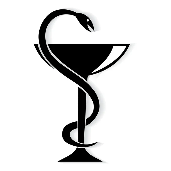 Farmacie symbol zdravotní had a pohár — Stockový vektor