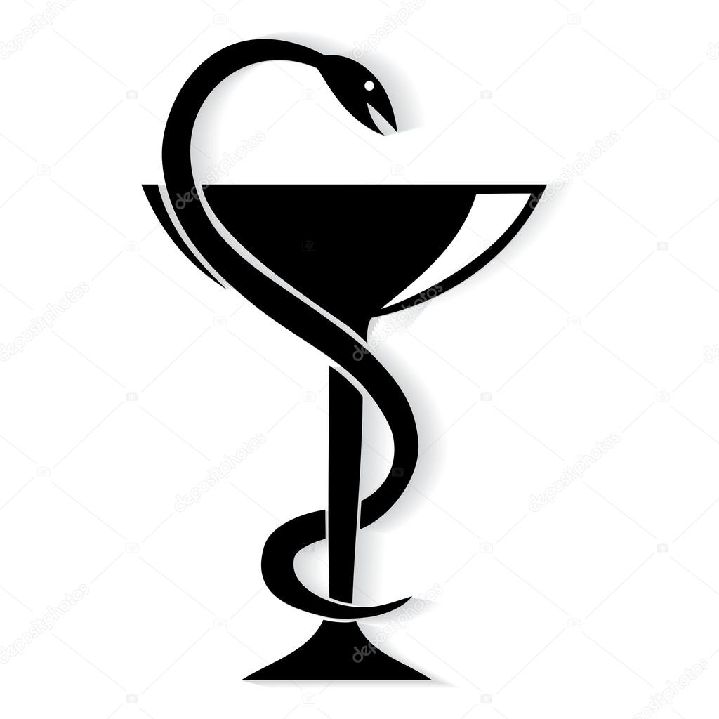 Pharmacy symbol medical snake and cup 