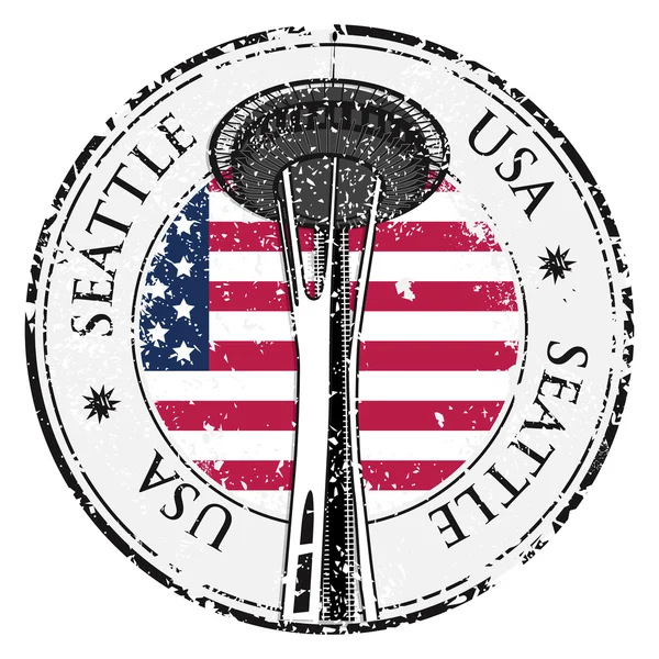 Grunge-Stempel mit Namen Washington, Seattle, Vektor — Stockvektor