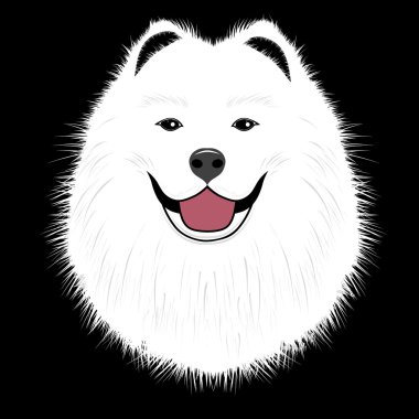 Köpek samoyed, dostum köpek yavrusu vektör 