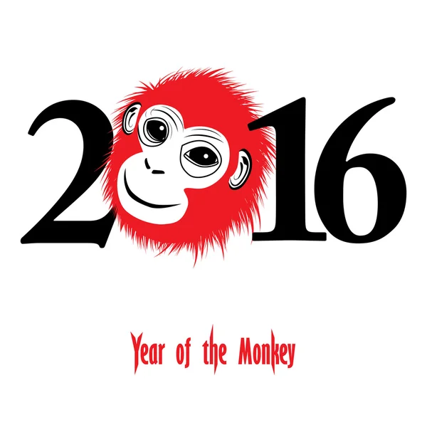 Ano novo chinês 2016 (Ano do macaco ) — Vetor de Stock