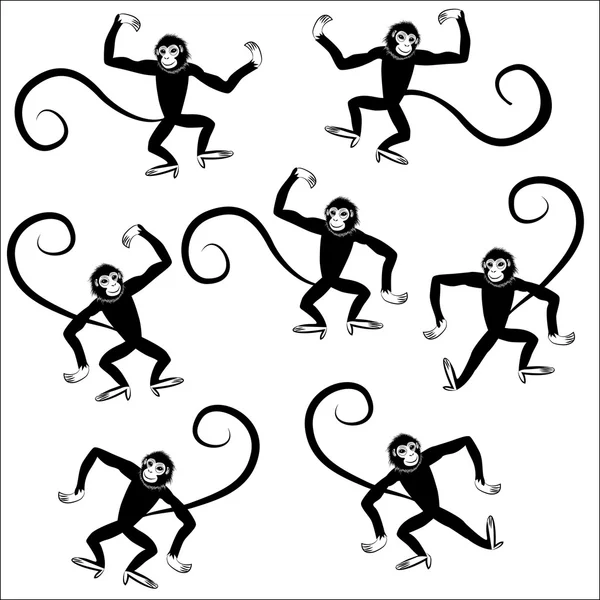 Ilustração do vetor animal macaco sem costura — Vetor de Stock