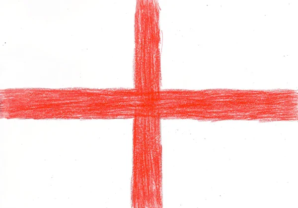 Англия флаг, карандашный рисунок иллюстрация детский стиль фото изображение — стоковое фото