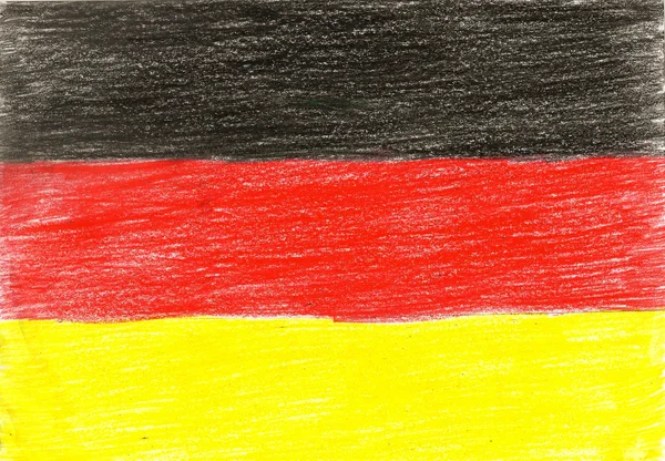 Germany flag, pencil drawing illustration kid style photo image — 스톡 사진
