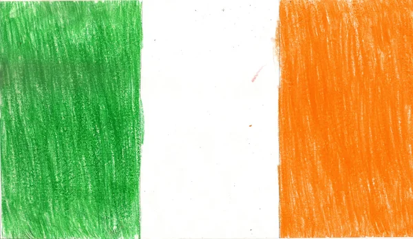 Ireland irish flag, pencil drawing illustration kid style photo image — Stockfoto