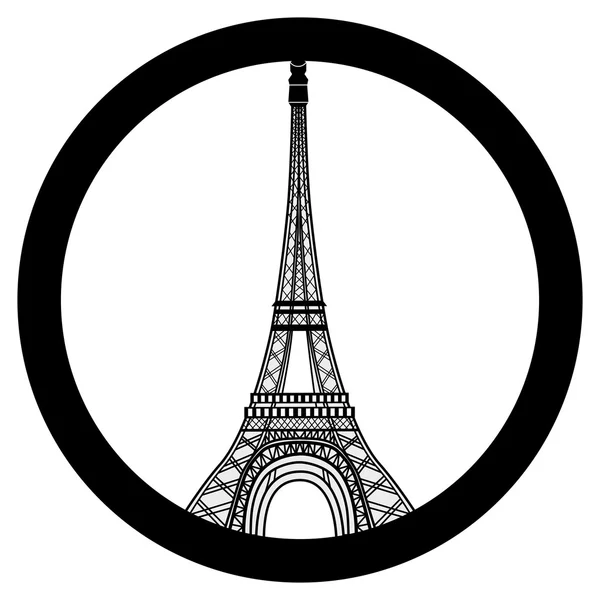 Peace for Paris symbol Eiffel Tower. Pray for the victims of terrorism attack vector. — Stock Vector