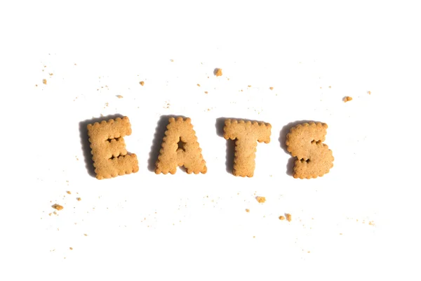 Het woord eet geschreven met Cookies — Stockfoto