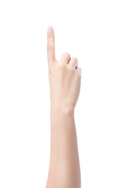 İzole kadın eller bir, 1 sayılması 