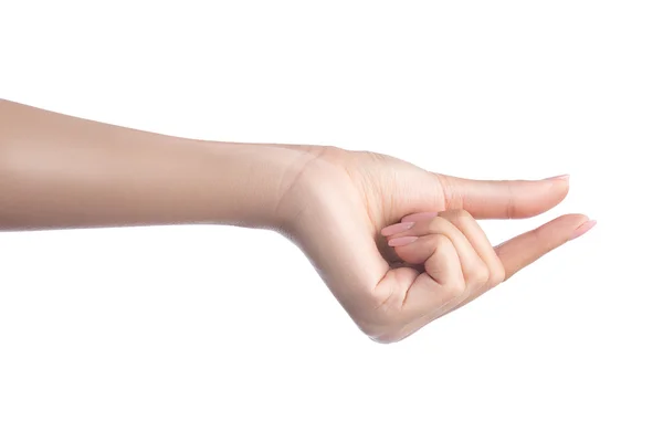 Frau hält Gegenstand in der Hand — Stockfoto