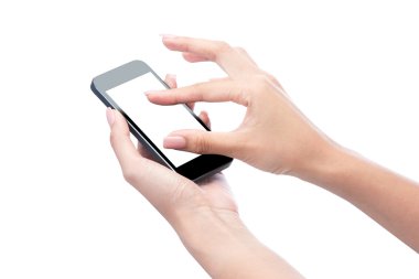 Mobil akıllı telefon yazarak kadın.