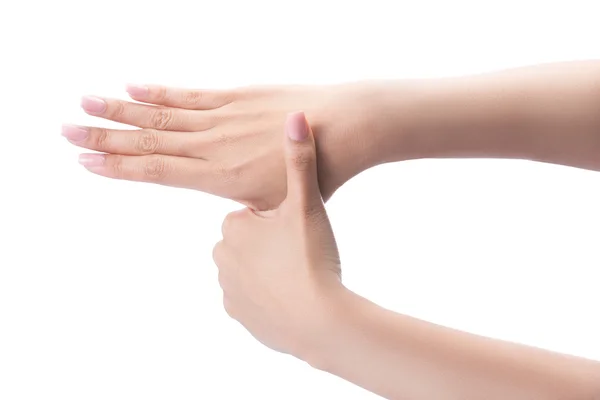 Пральна рука, професійний медичний жест прання рук . — стокове фото